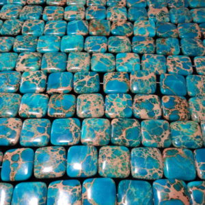 China Blue Impression Jasper Puff Square