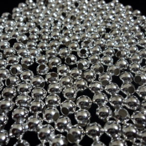 Seamless Silver Plated Round Spacer Beads. 100 PCS. 2.5, 3, 4, 5, 6, 8mm