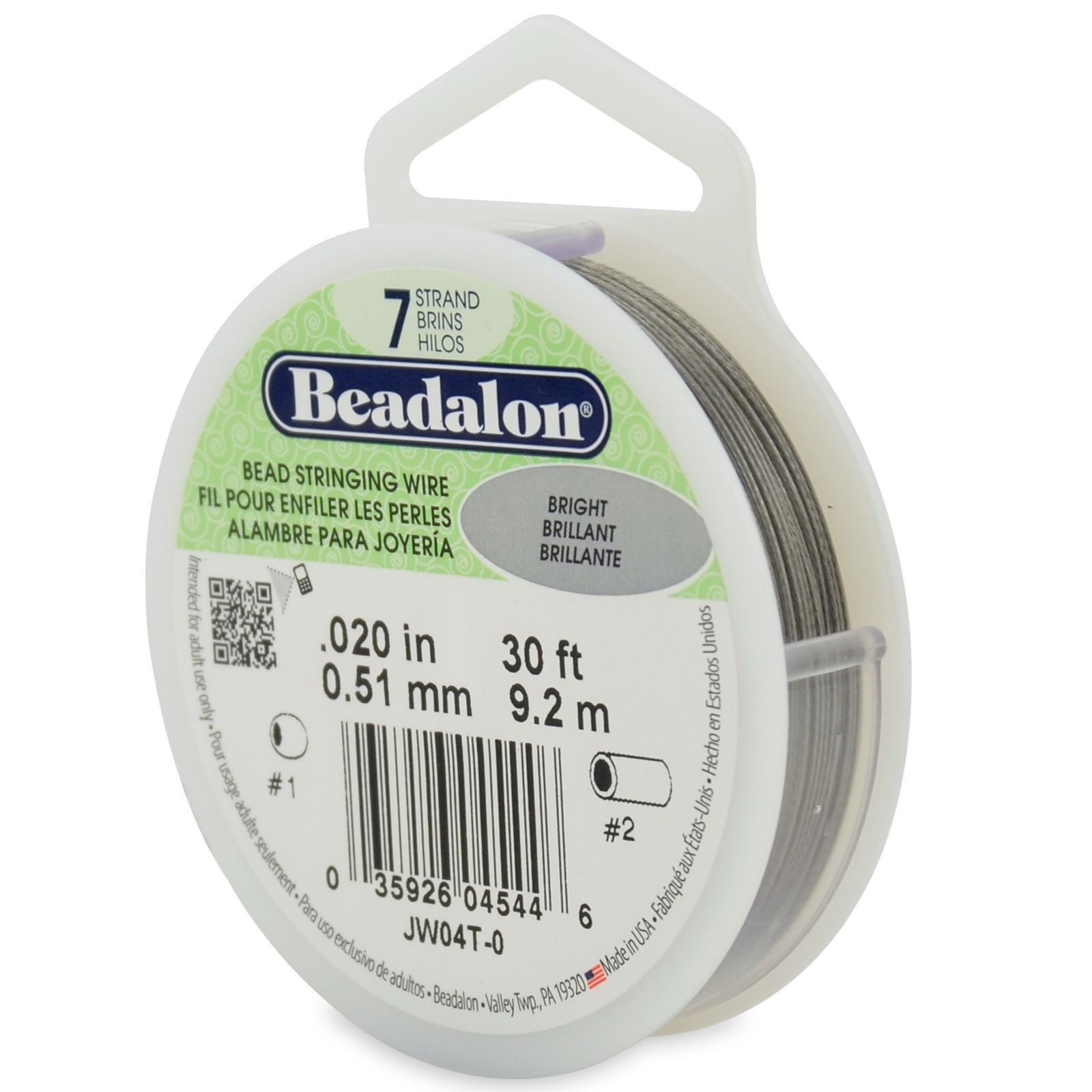 Beadalon Bead Stringing Wire. 30 FT Spool. Color is BRIGHT  Sizes.010-.012-.015-.018-.020-.024-.026 – Arizona Gems and Minerals