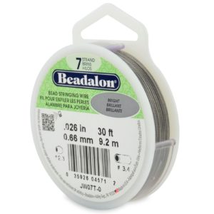 Beadalon Bead Stringing Wire. 30 FT Spool. Various Sizes. BRIGHT 026
